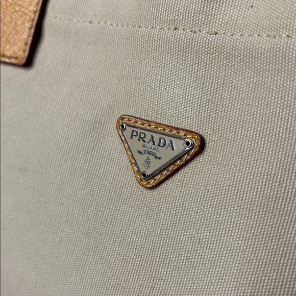 PRADA Canapa Cinghale Trimmed COLORBLOCK Tote - Picture 11 of 15